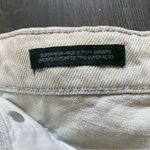 Super High Rise Cut Off Shorts Button Fly 4 Distressed - Picture 6 of 12